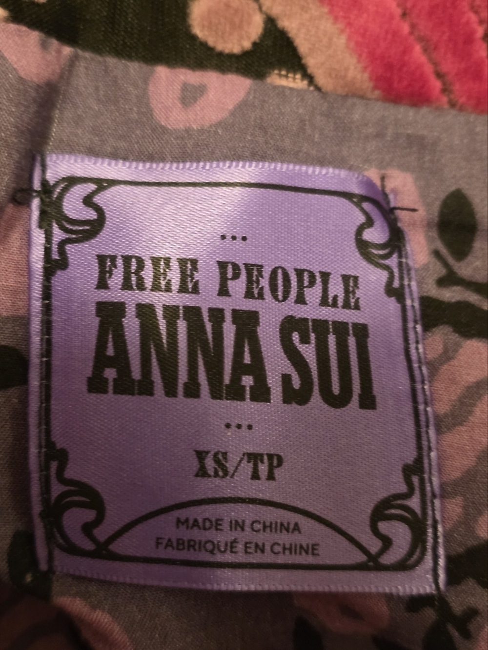 Free People × Anna Sui Purple Floral Lined Jacket & Skirt Set Womens XS - Picture 3 of 14